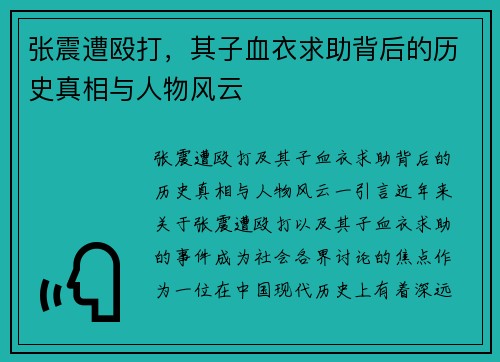 张震遭殴打，其子血衣求助背后的历史真相与人物风云